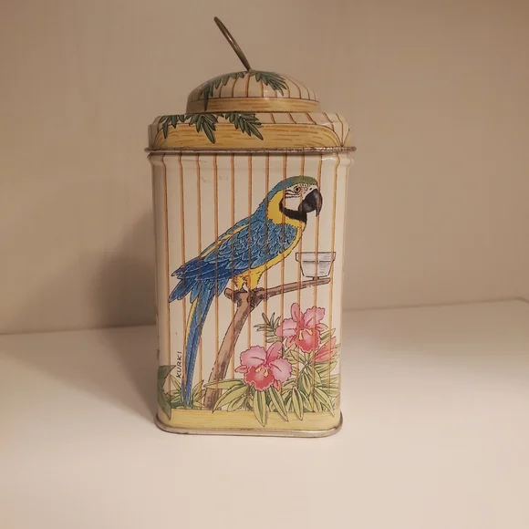 Bird Cage Vintage Toucan Macaw Parrot Tin - Picture 4 of 9